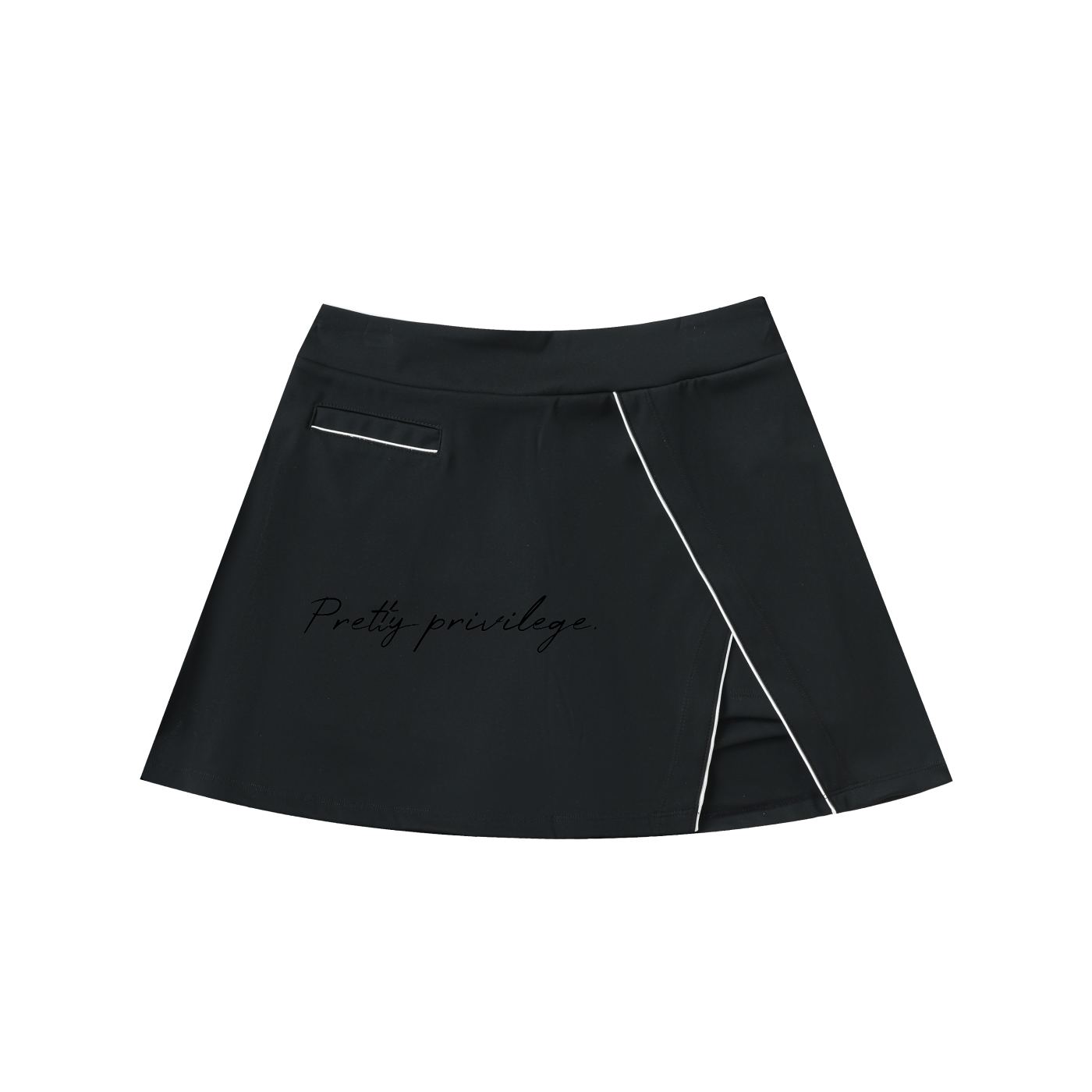 High-Waist Pocketed A-Line Skirt