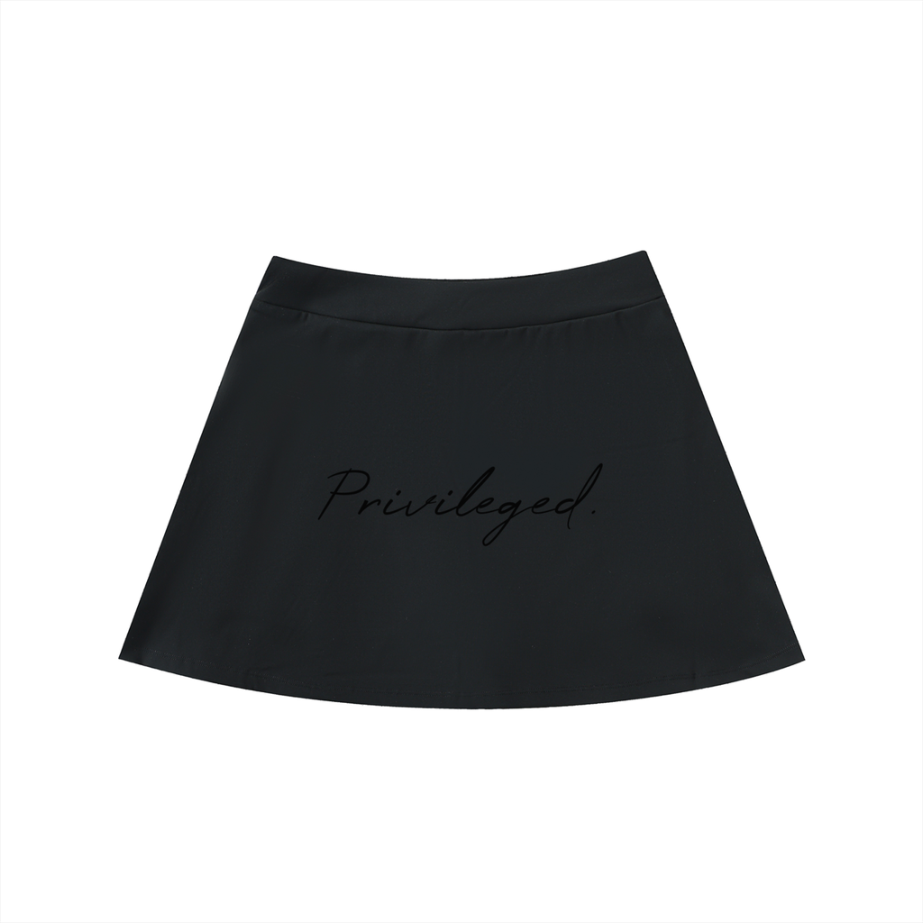 High-Waist Pocketed A-Line Skirt