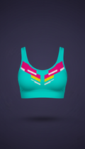 Electric Aqua Bra Shirt With Graphic Accent
