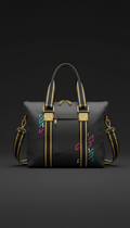 Gold-Accented Streetwear Tote Bag