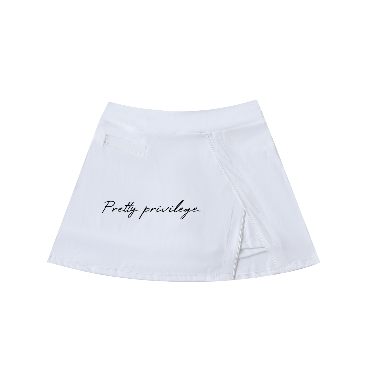 High-Waist Pocketed A-Line Skirt