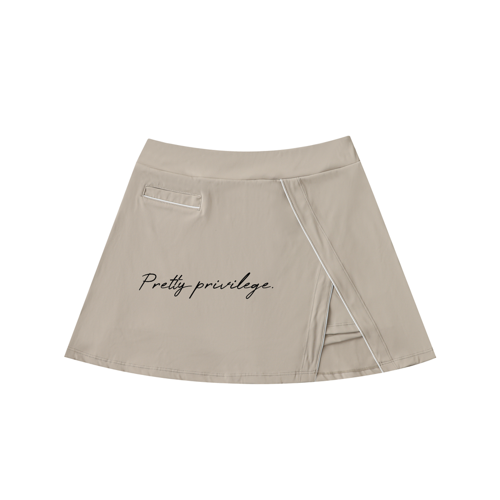 High-Waist Pocketed A-Line Skirt