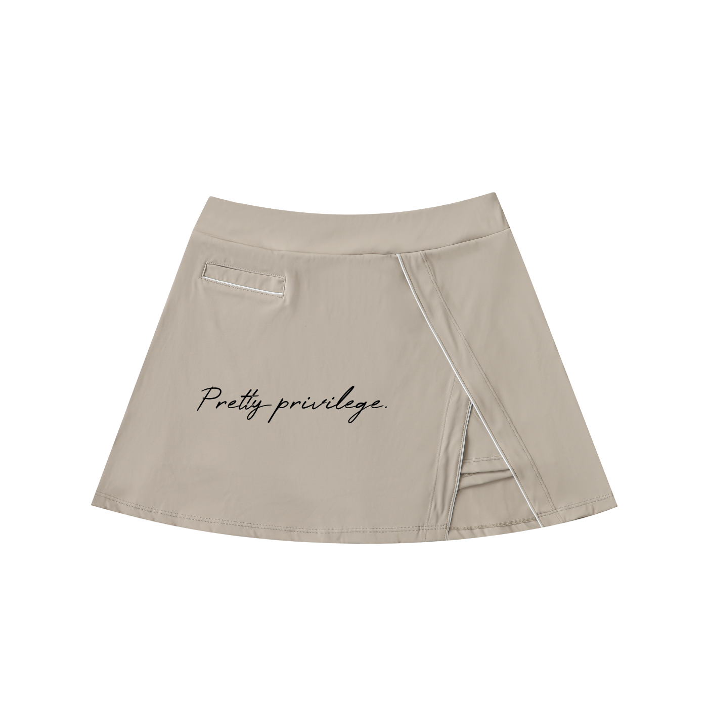 High-Waist Pocketed A-Line Skirt